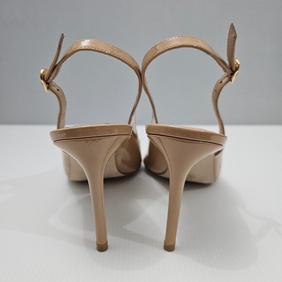 Stuart Weitzman Stuart Power 75 Heel Slingback Pointed Toe Tan Leather Size 12 - Picture 7 of 14